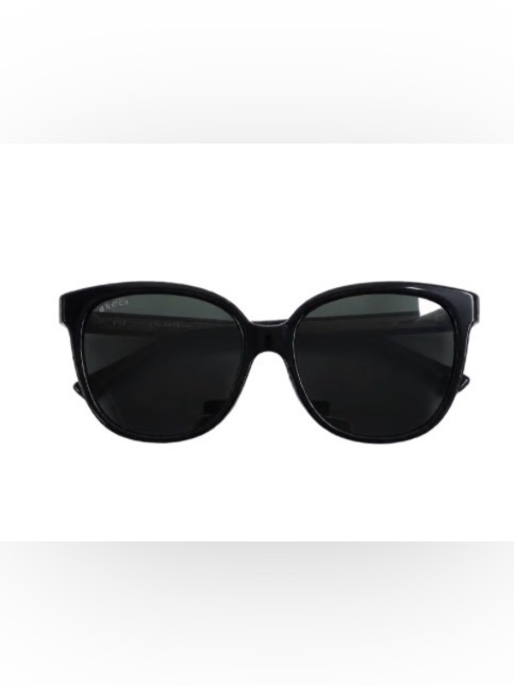 Gucci Women’s Black Gloss Cat-Eye Sunglasses With COA